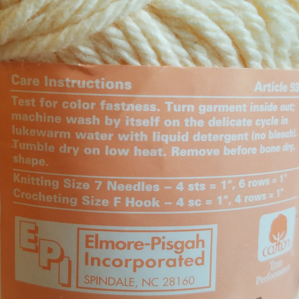 Vintage 100% Cotton Cream Yarn from Peaches and Creme 4ply Set Of 2! - Picture 9 of 11